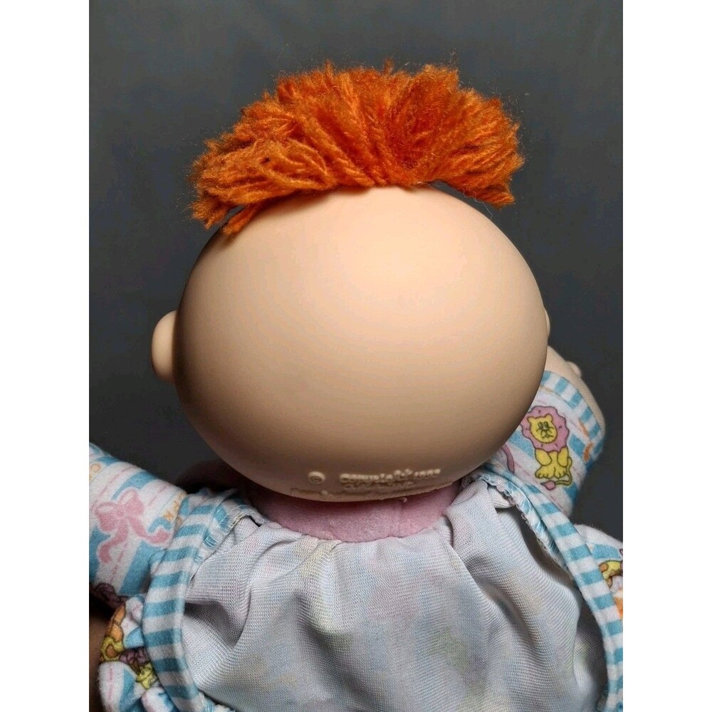 1992 Cabbage Patch Kids Toddler Collection Love N Care Baby Purple Eyes Orange H - Picture 7 of 12
